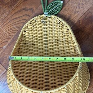 Yellow hanging wicker Pear-Shaped Basket